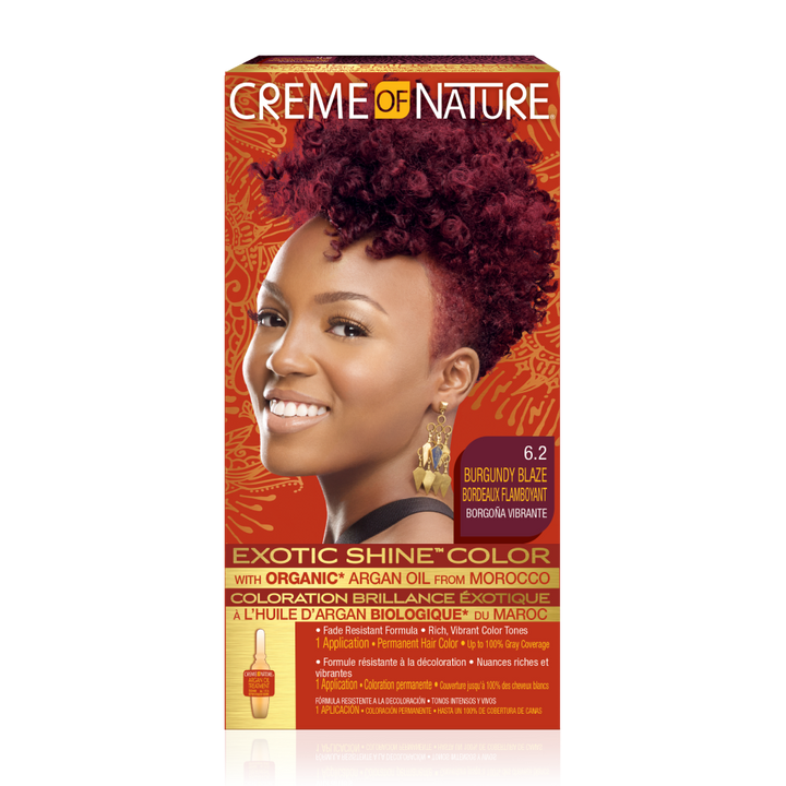 Creme of Nature Argan Oil Burgundy Blaze hair color for deep, wine-red tones
