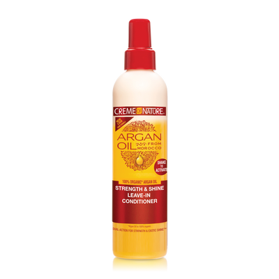Creme of Nature Argan Oil Leave-In Conditioner for intense hydration, detangling, and frizz control.