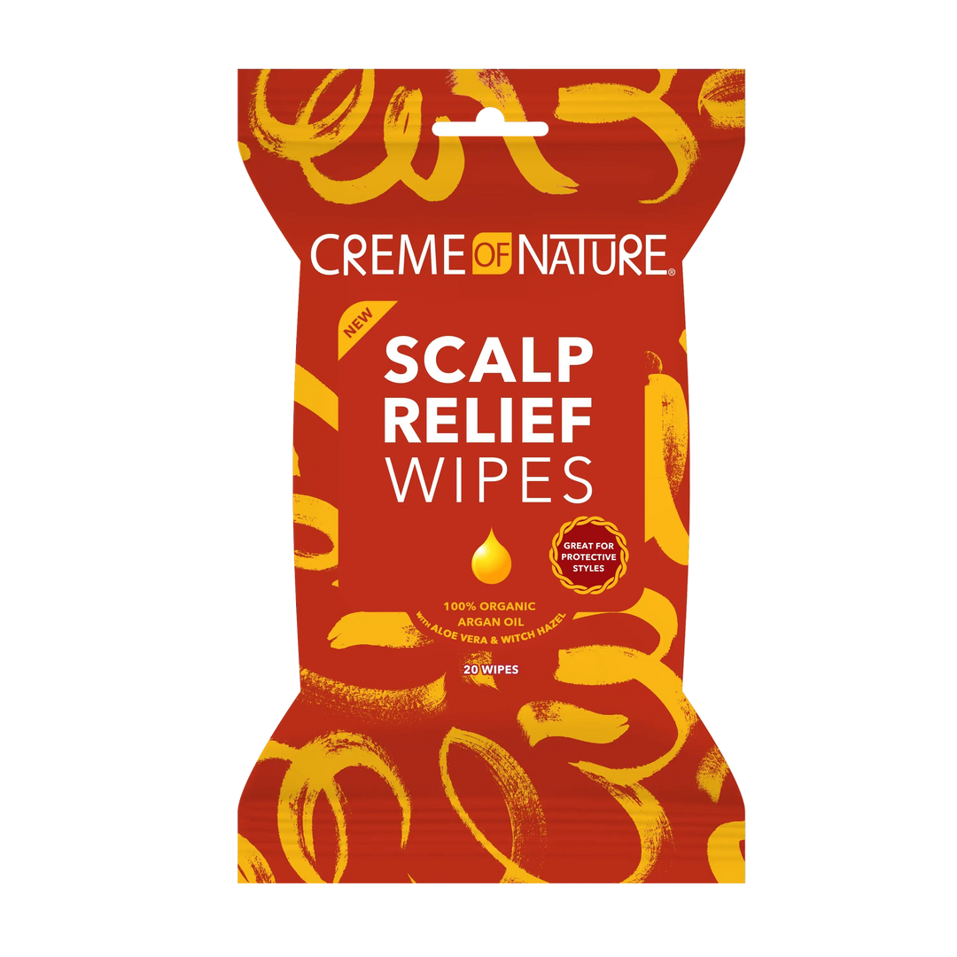Pack of Creme of Nature Scalp Relief Wipes on a white background