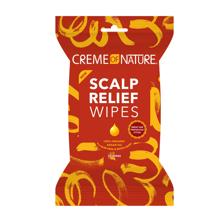 Pack of Creme of Nature Scalp Relief Wipes on a white background